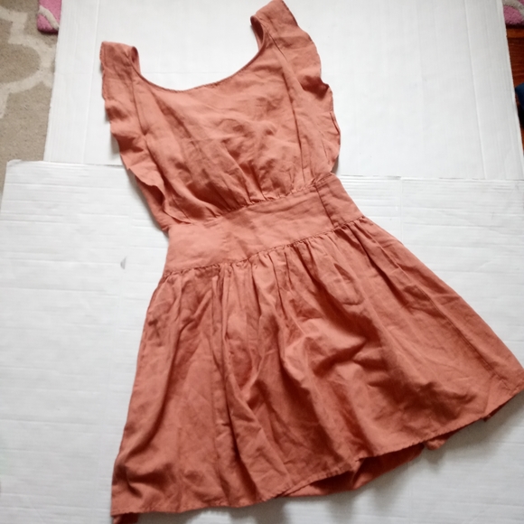 FREE PEOPLE | Orange ruffle dres 320 - Picture 4 of 9
